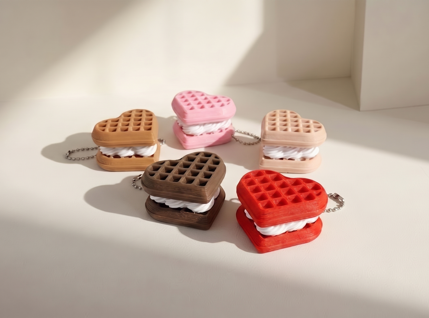 Heart-shaped waffle texture fidget clicker
