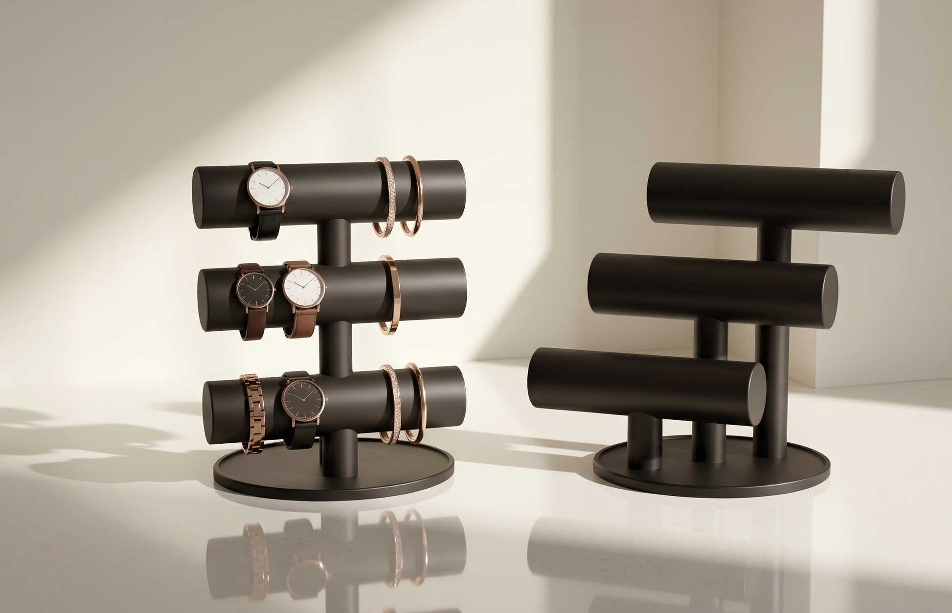 Three tier jewelry stand for bracelets and watches