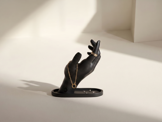Hand shaped jewelry holder with matching tray