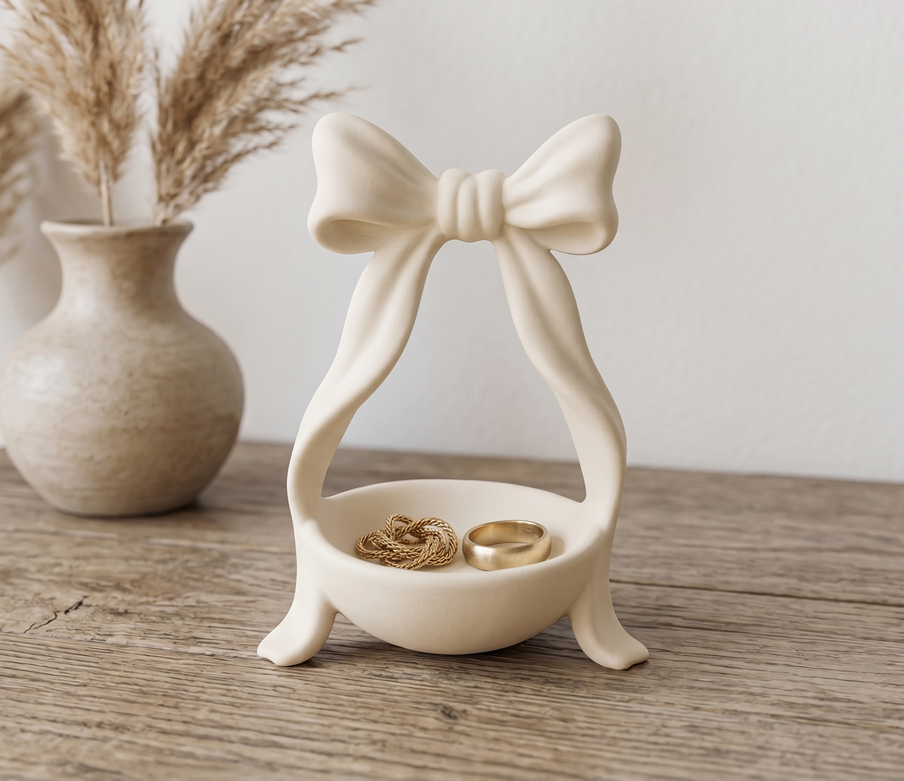 Bow shaped jewelry tray for rings and earrings