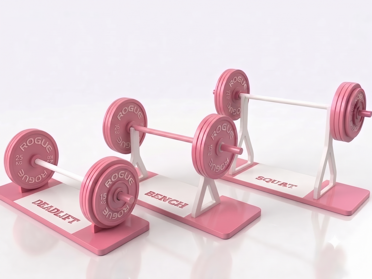 Gym PR stand in pink and white