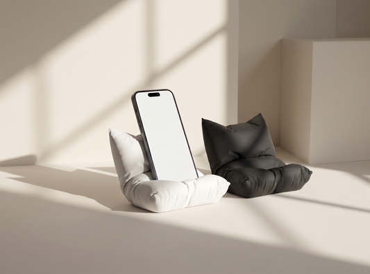Phone pillow stand propping up a phone