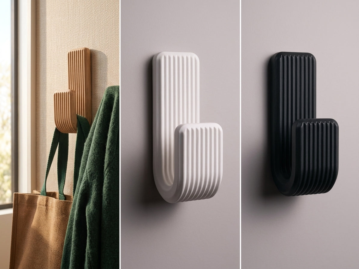 Set of two wall hooks for keys and bags
