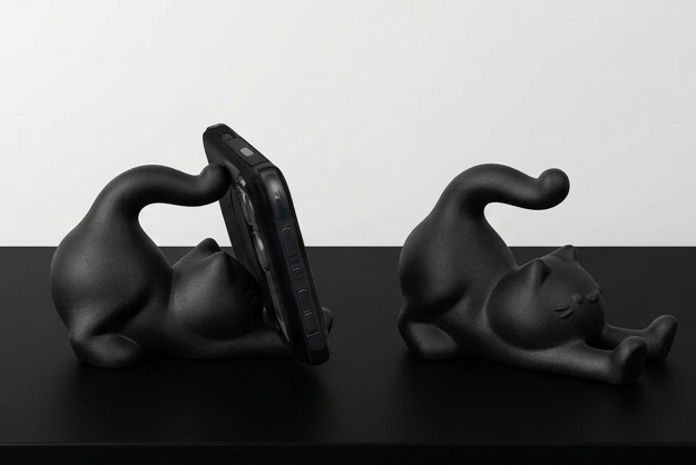 Cute Cat Phone Stand - Black