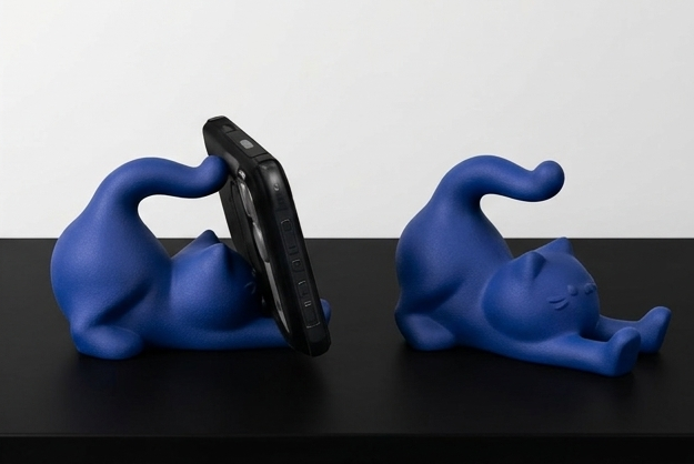 Cute Cat Phone Stand - Blue