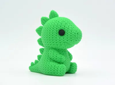 Knitted-style dinosaur figure with crochet texture