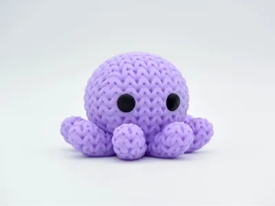 Knitted-style octopus figure with crochet texture