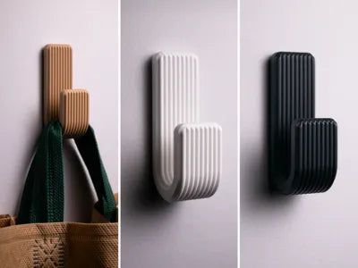 Wall hooks mounted on a wall